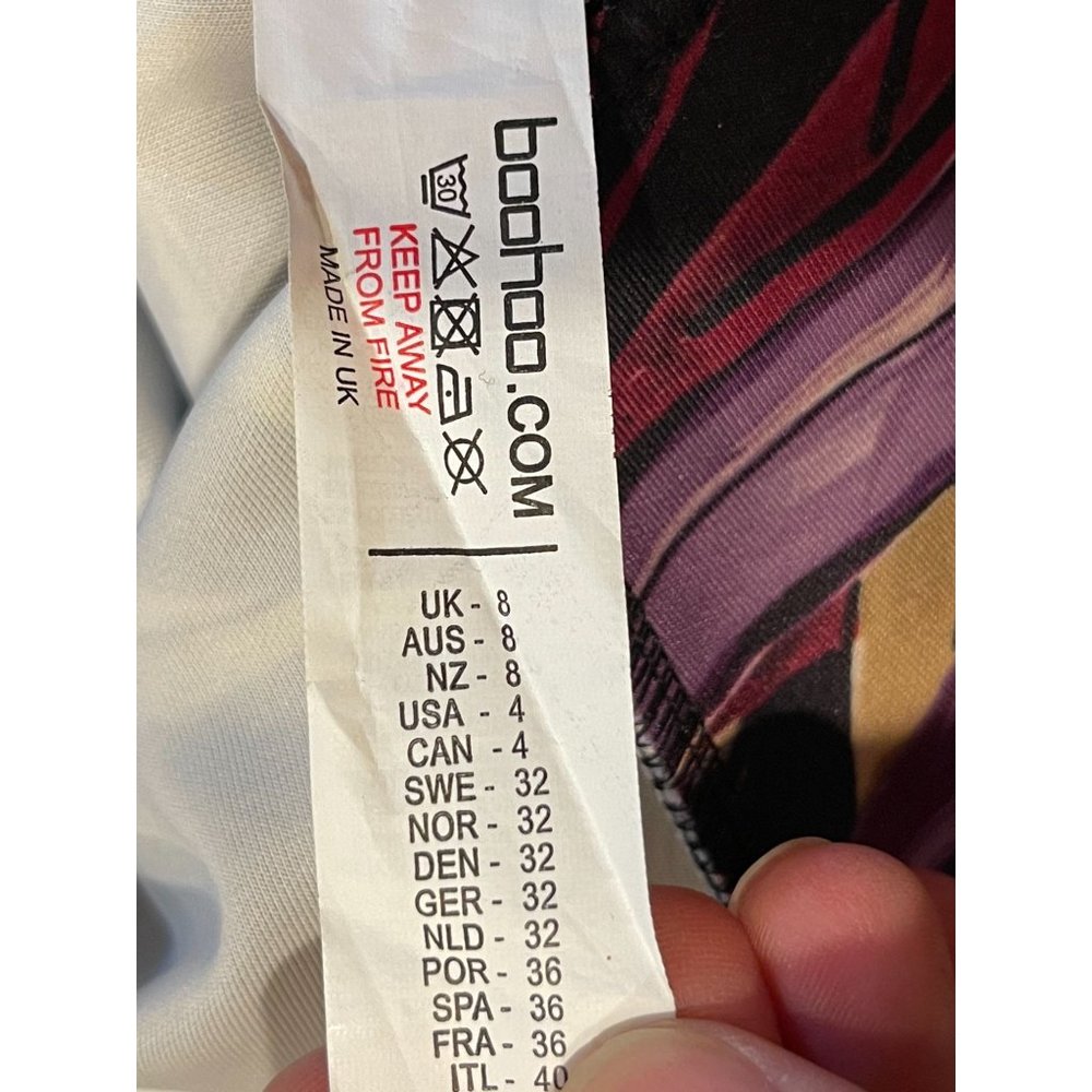 Boohoo Womens Bodycon Fishtail Dress Backless Adjustable Strap Black Purple SZ 4 - Picture 8 of 8